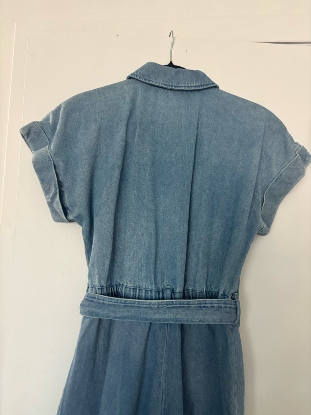 Express Light Blue Denim Jumpsuit with Zip - Picture 6 of 6